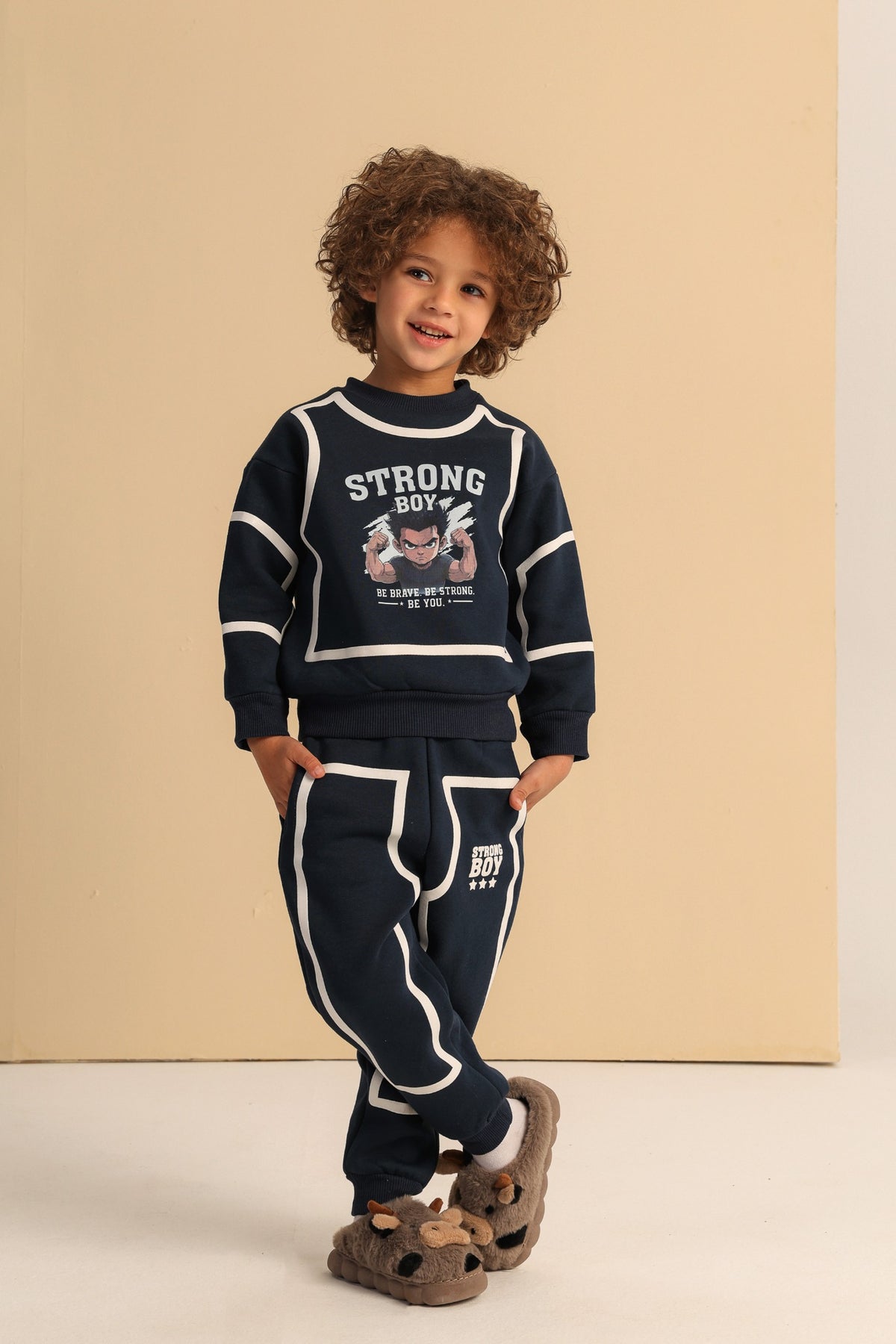 Strong Boy Graphic Boys’ Tracksuit – Navy
