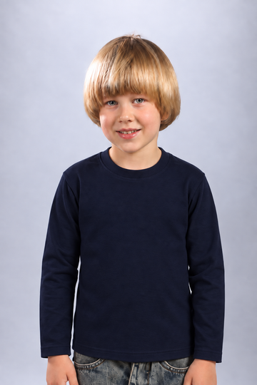 Cotton Long Sleeve Undershirt – Unisex – Navy