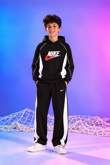 Boys’ Nike Sporty Black & White Tracksuit Set