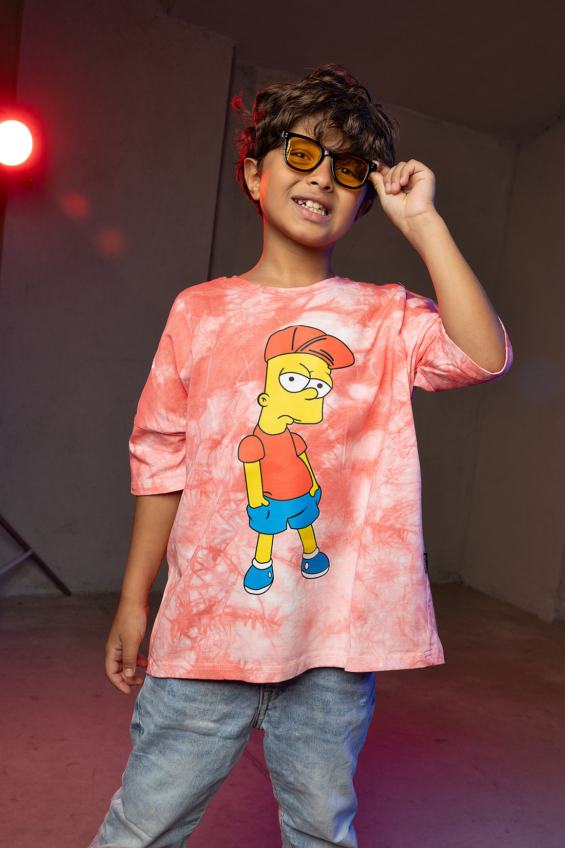 Boys' Cartoon T-Shirt – Bart Simpson Tie-Dye Print