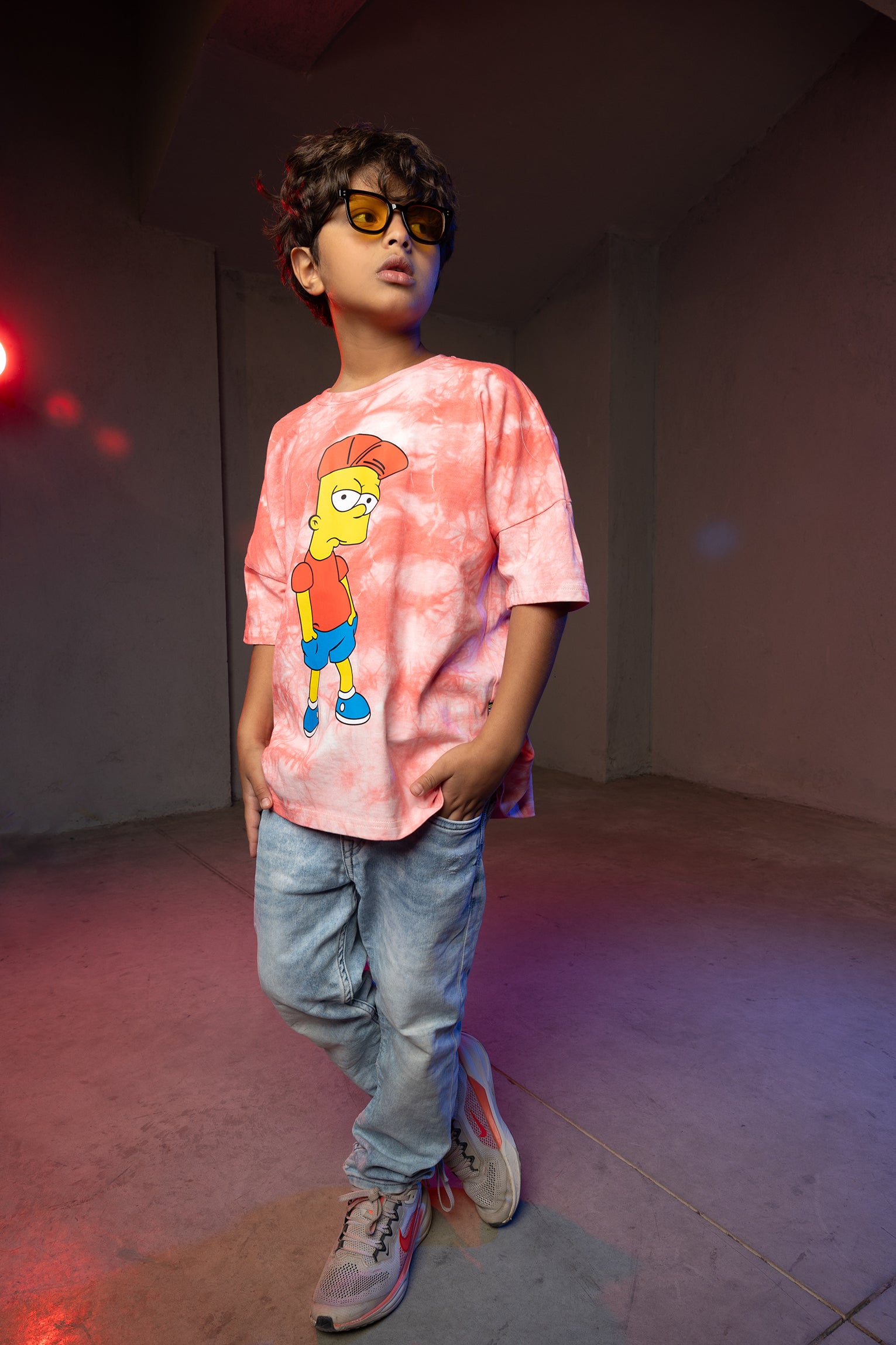 Boys' Cartoon T-Shirt – Bart Simpson Tie-Dye Print