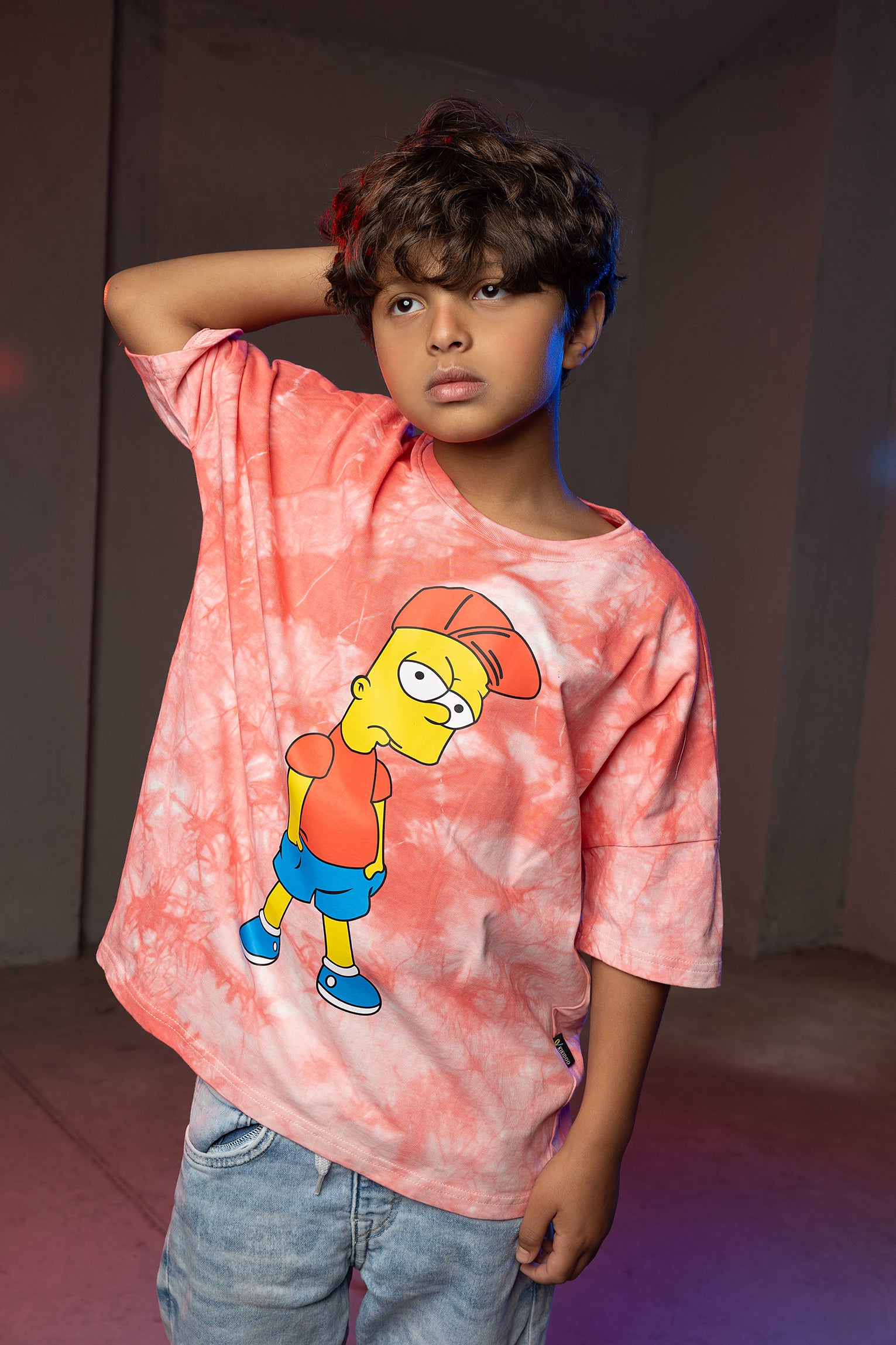 Boys' Cartoon T-Shirt – Bart Simpson Tie-Dye Print
