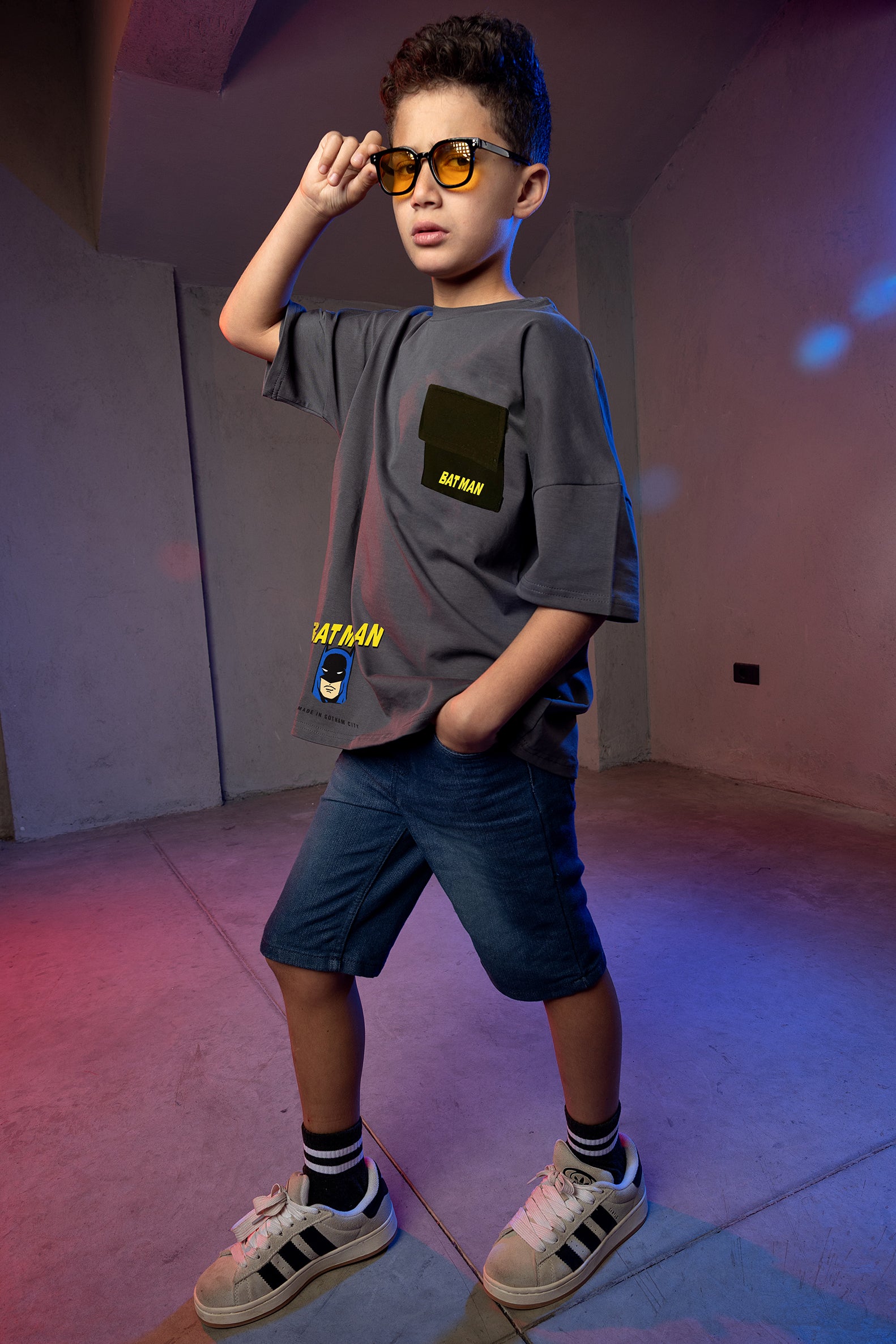 Boys' Batman Pocket T-Shirt - Dark Gray