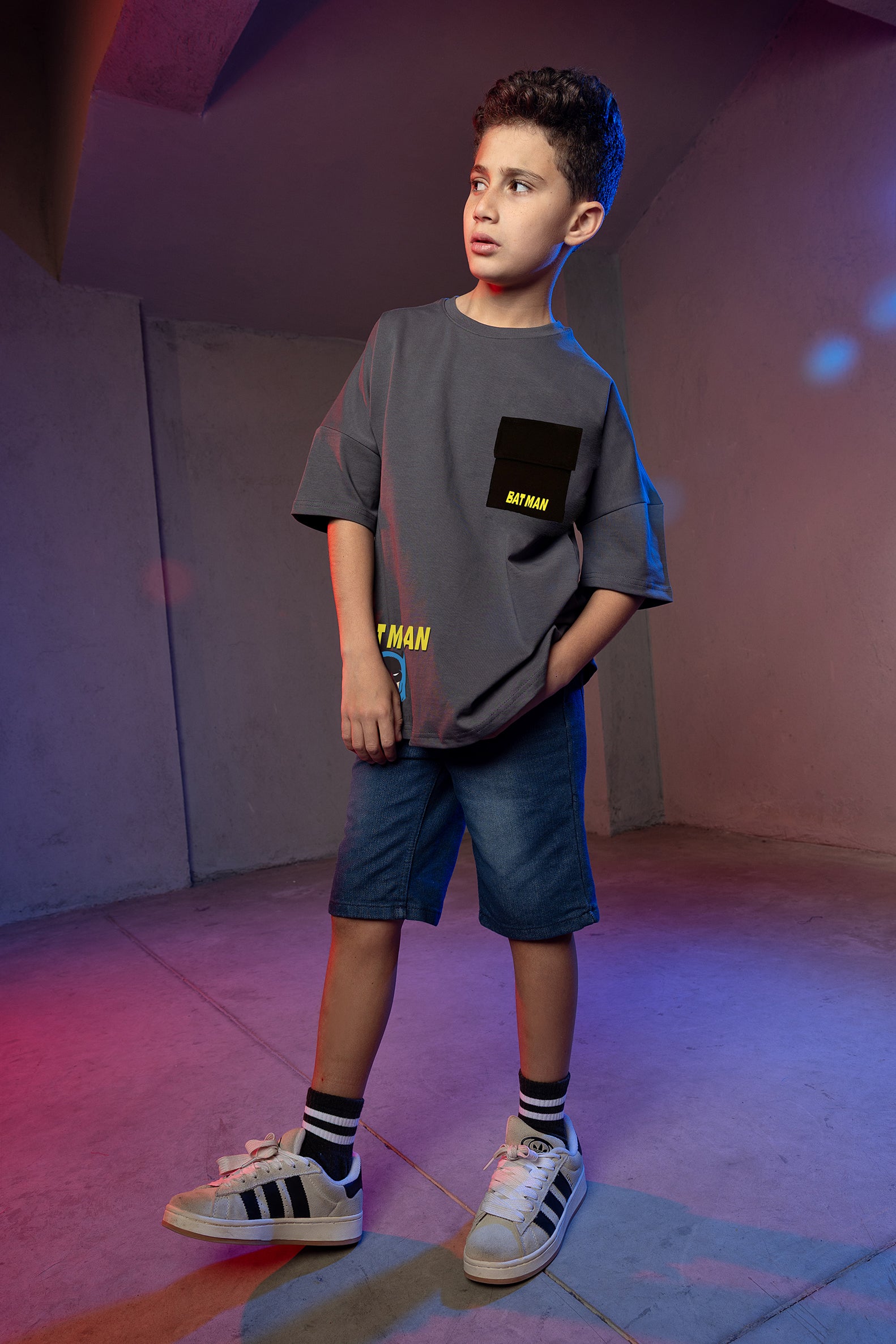 Boys' Batman Pocket T-Shirt - Dark Gray