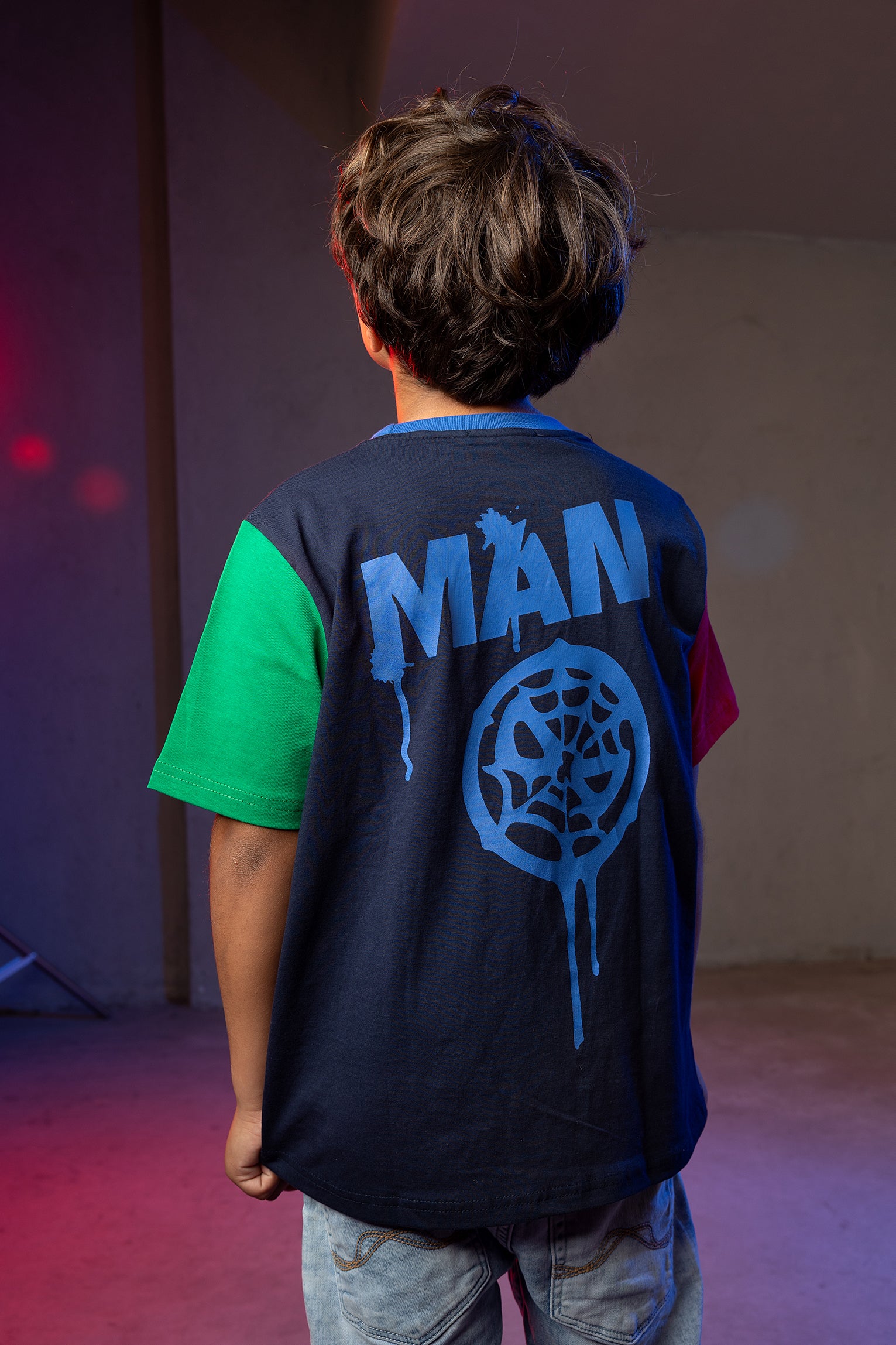 Boys' Spider-Man T-Shirt – Color Block Pocket Design