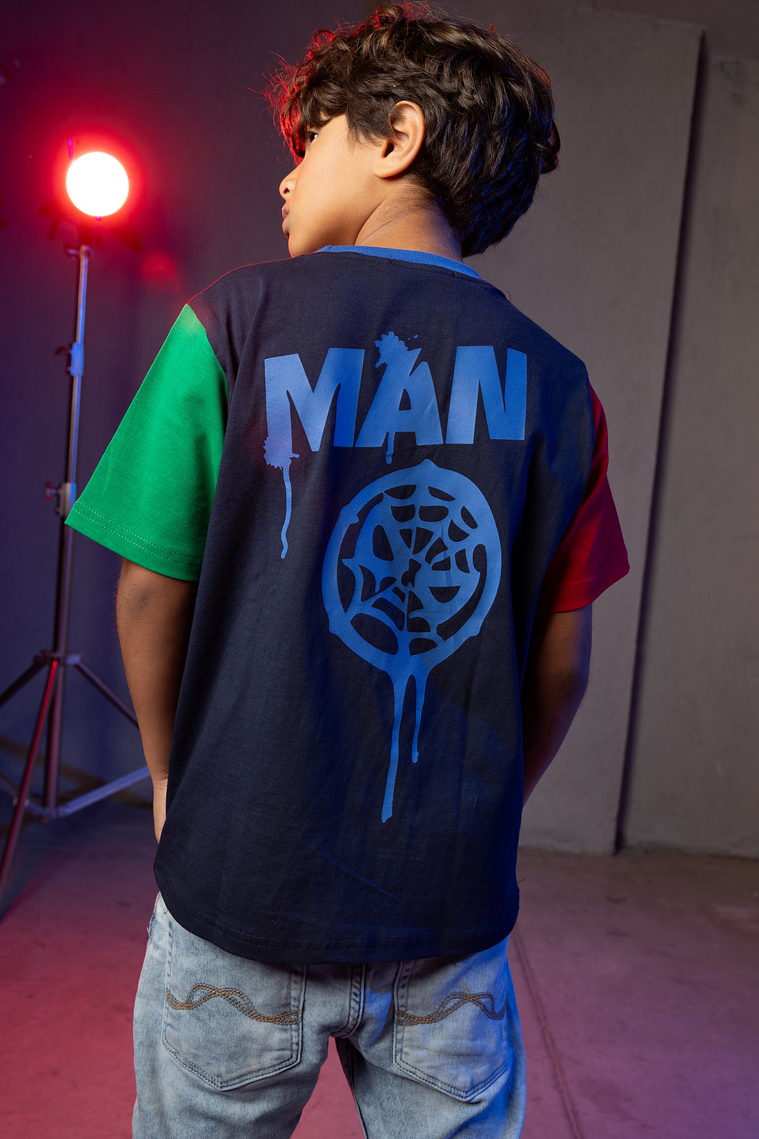 Boys' Spider-Man T-Shirt – Color Block Pocket Design