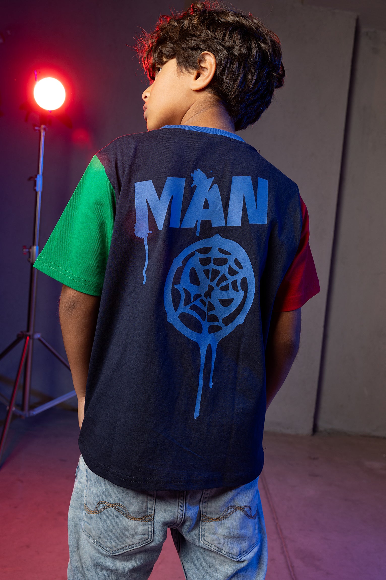 Boys' Spider-Man T-Shirt – Color Block Pocket Design
