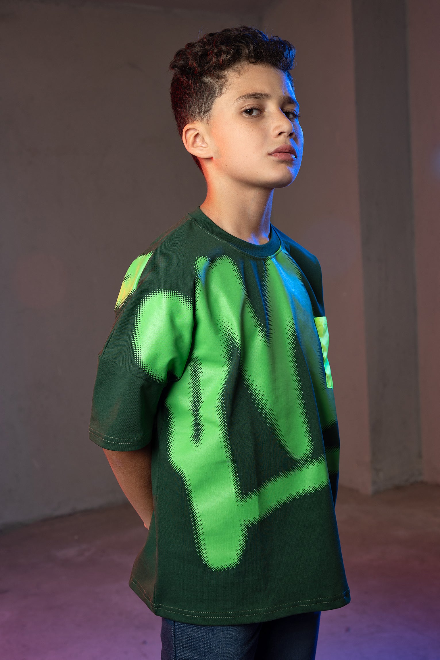 Boys' Graphic Glow T-Shirt - Green Neon