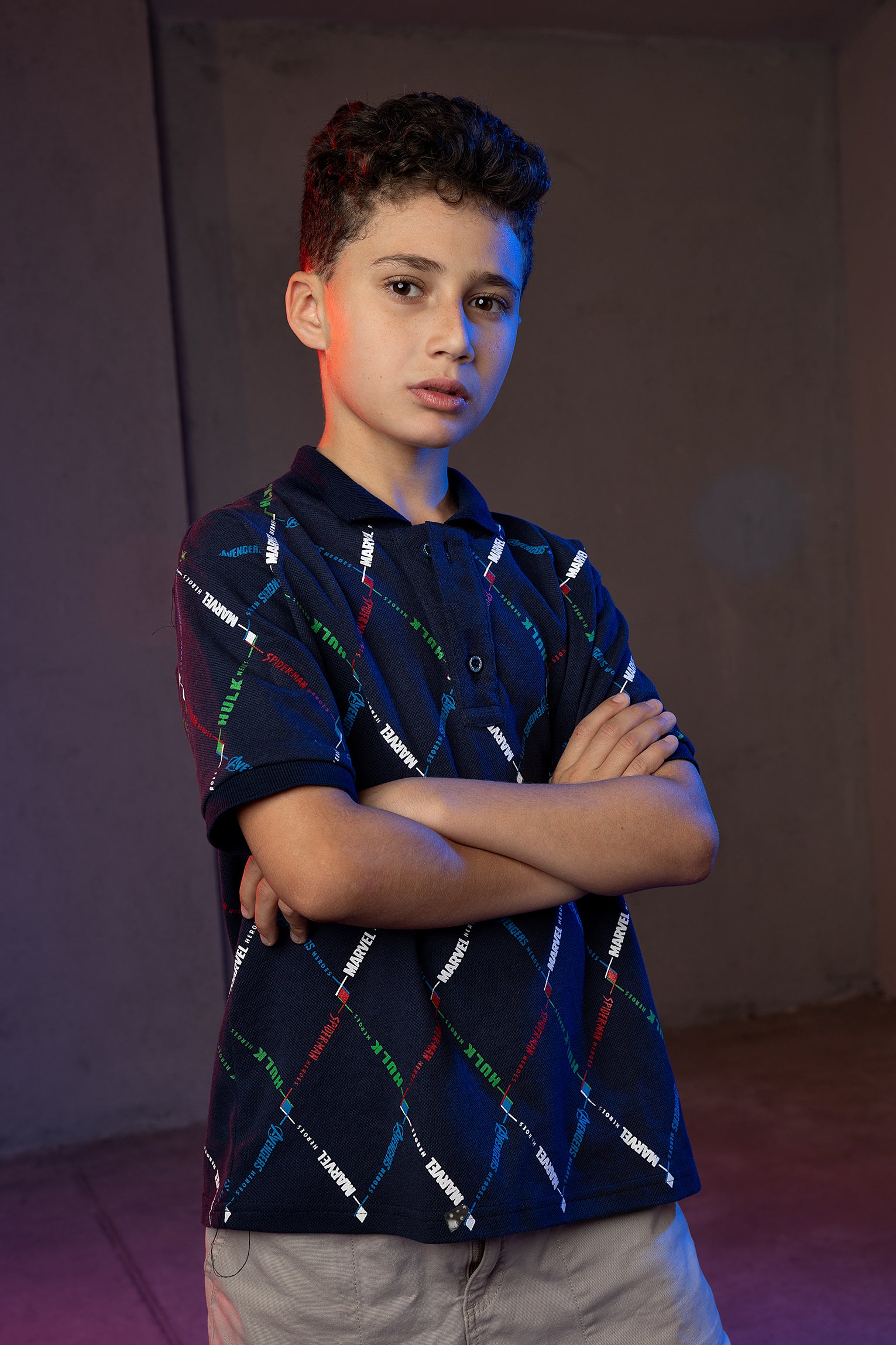 Boys' Marvel Polo Shirt – Superhero Pattern Print