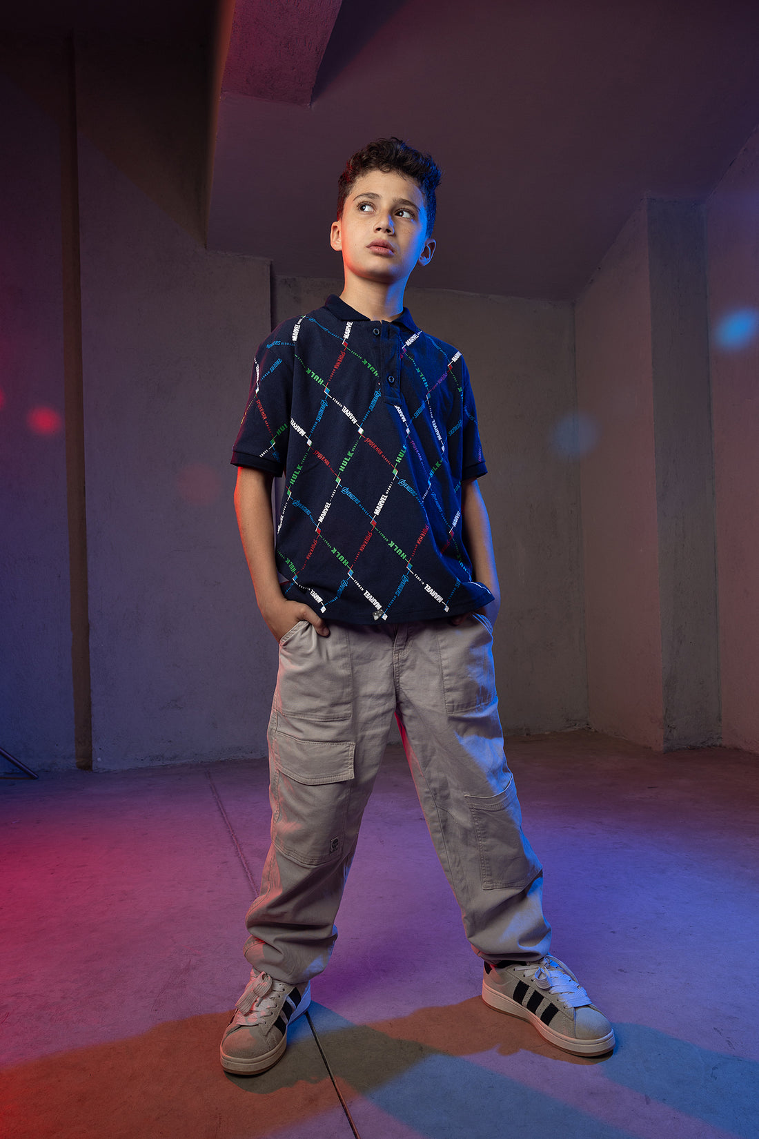 Boys' Marvel Polo Shirt – Superhero Pattern Print