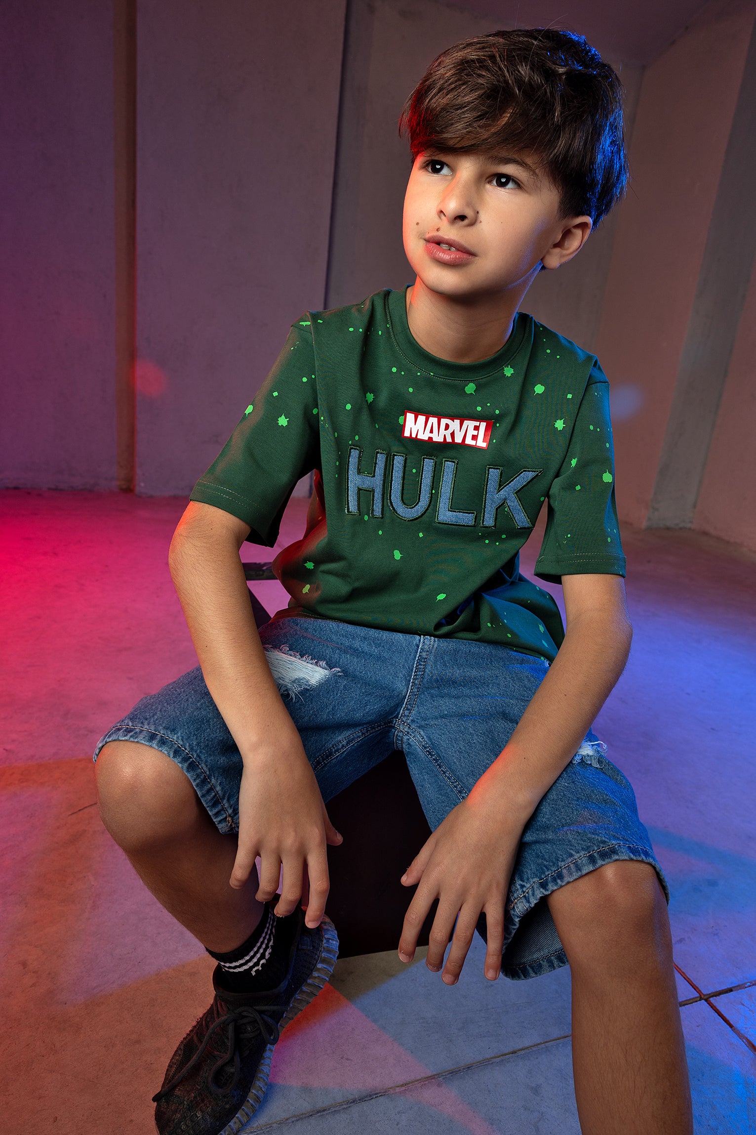Boys' Marvel Hulk Green T-Shirt – Graphic Print