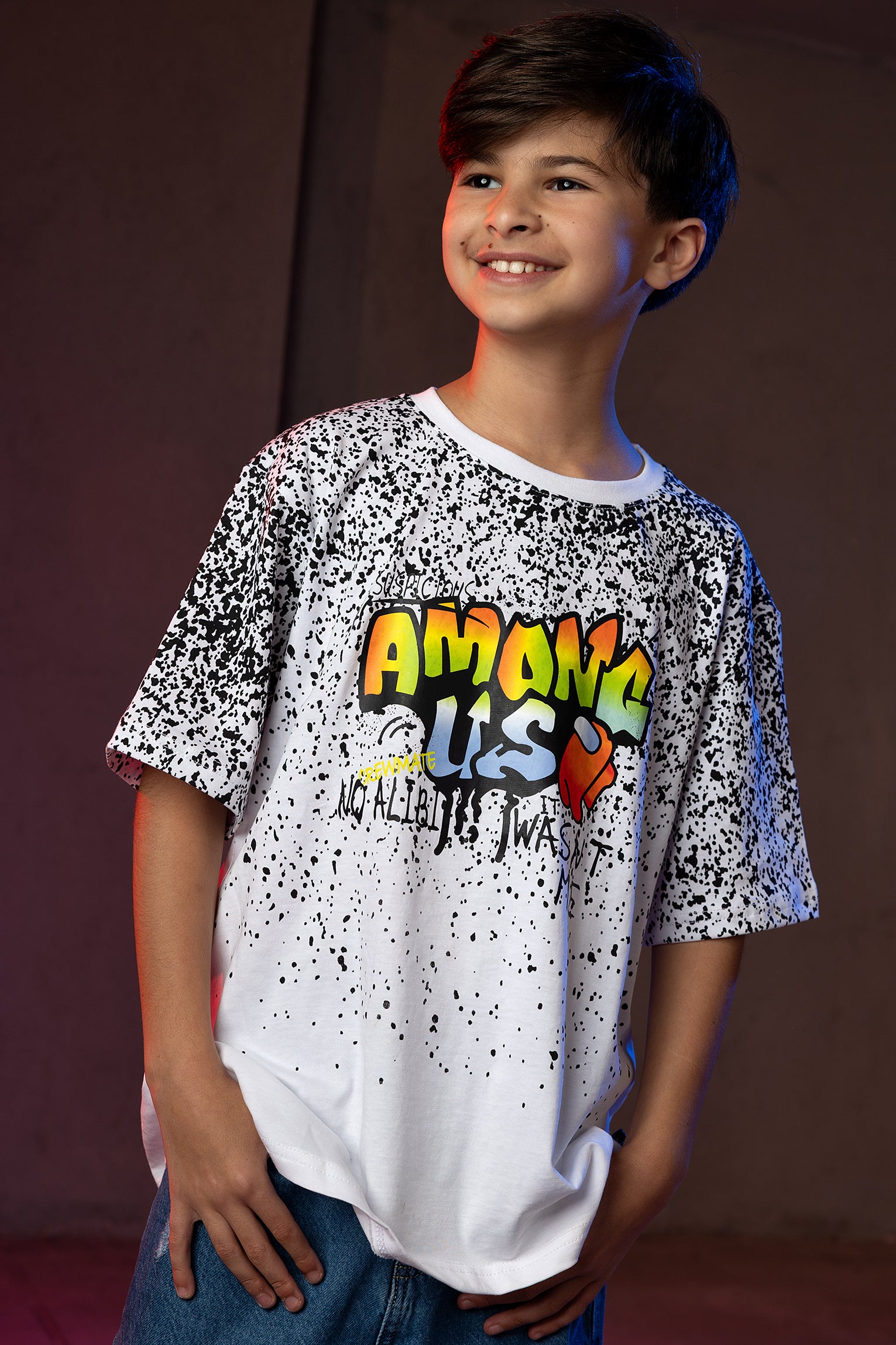 Boys' Among Us T-Shirt – Splatter Graphic Print