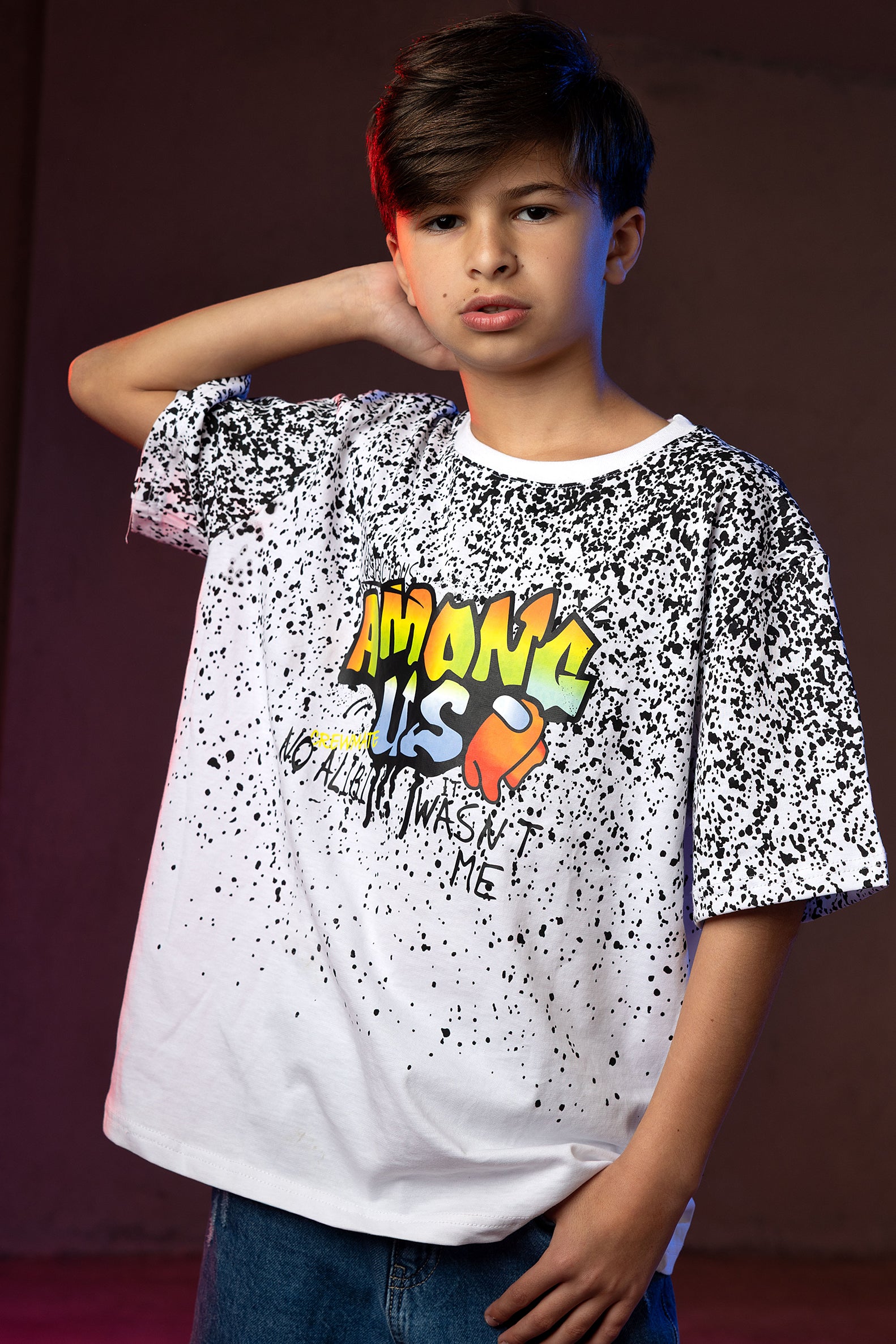 Boys' Among Us T-Shirt – Splatter Graphic Print