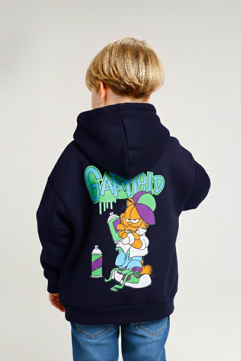 Boys’ Garfield Hoodie K –navy  kids