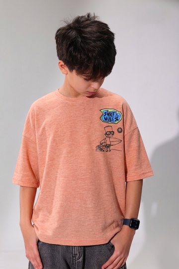 Surf Vibes Kids T-Shirt – Peach Summer Graphic Tee