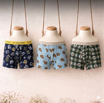 Boys Printed Cotton Boxer Shorts – 3-Piece Pack