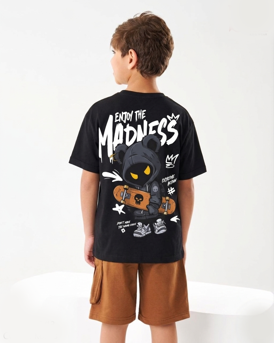 Boys “Enjoy The Madness” Summer Set – Graphic T-Shirt & Cargo Shorts