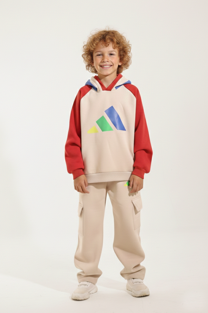 Kids Sport Tracksuit – Color Block Zip Jacket & Jogger Set k