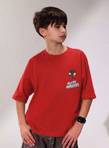Boys Spider-Man Red T-Shirt – Miles Morales Front & Back Print