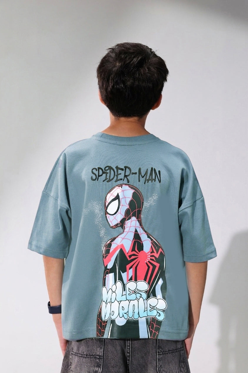 Boys Spider-Man T-Shirt – Miles Morales Front & Back Print