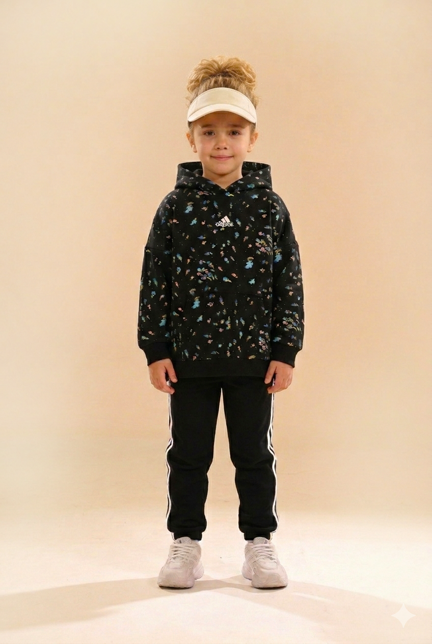 Kids Floral Printed Tracksuit – Cozy & Sporty Two-Piece Set 2k