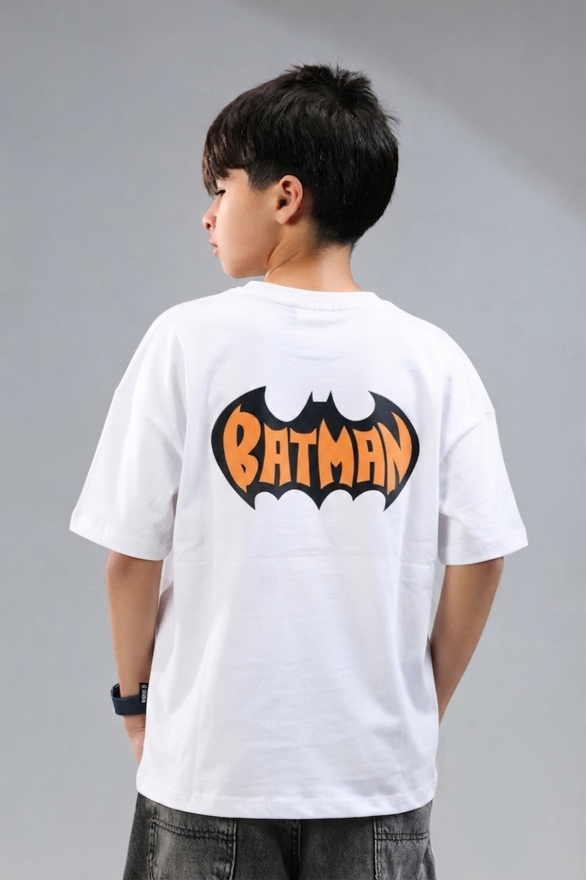 Batman White T-Shirt for Boys