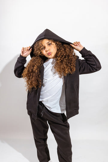 سويت شيرت بناتي أسود - للمدرسة والرياضة
