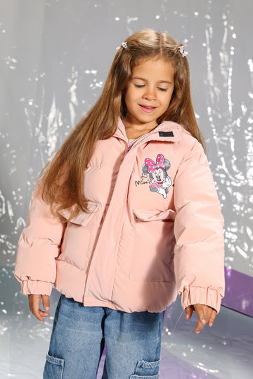 Girls’ Semon Minnie Mouse Puffer Jacket – Warm, Stylish & Playful Winter Essential