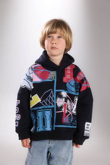 Kids LA Varsity graphic hoodie sporty street style kids - Kikidoo Kids Egypt