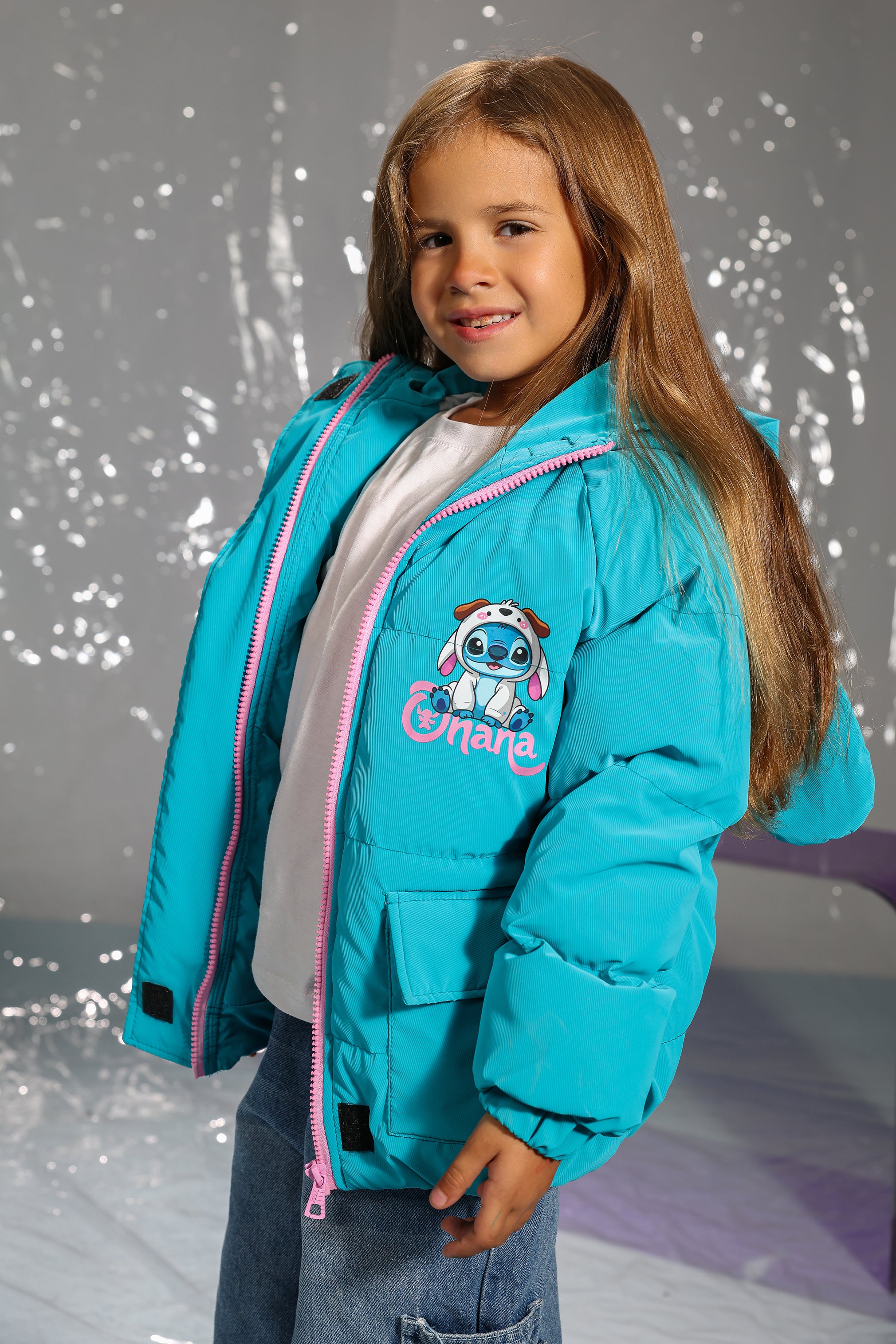 Stitch Puffer Jacket for Girls – Cozy Winter Warmth with Cute Long-Ear Hood TRECWAZ