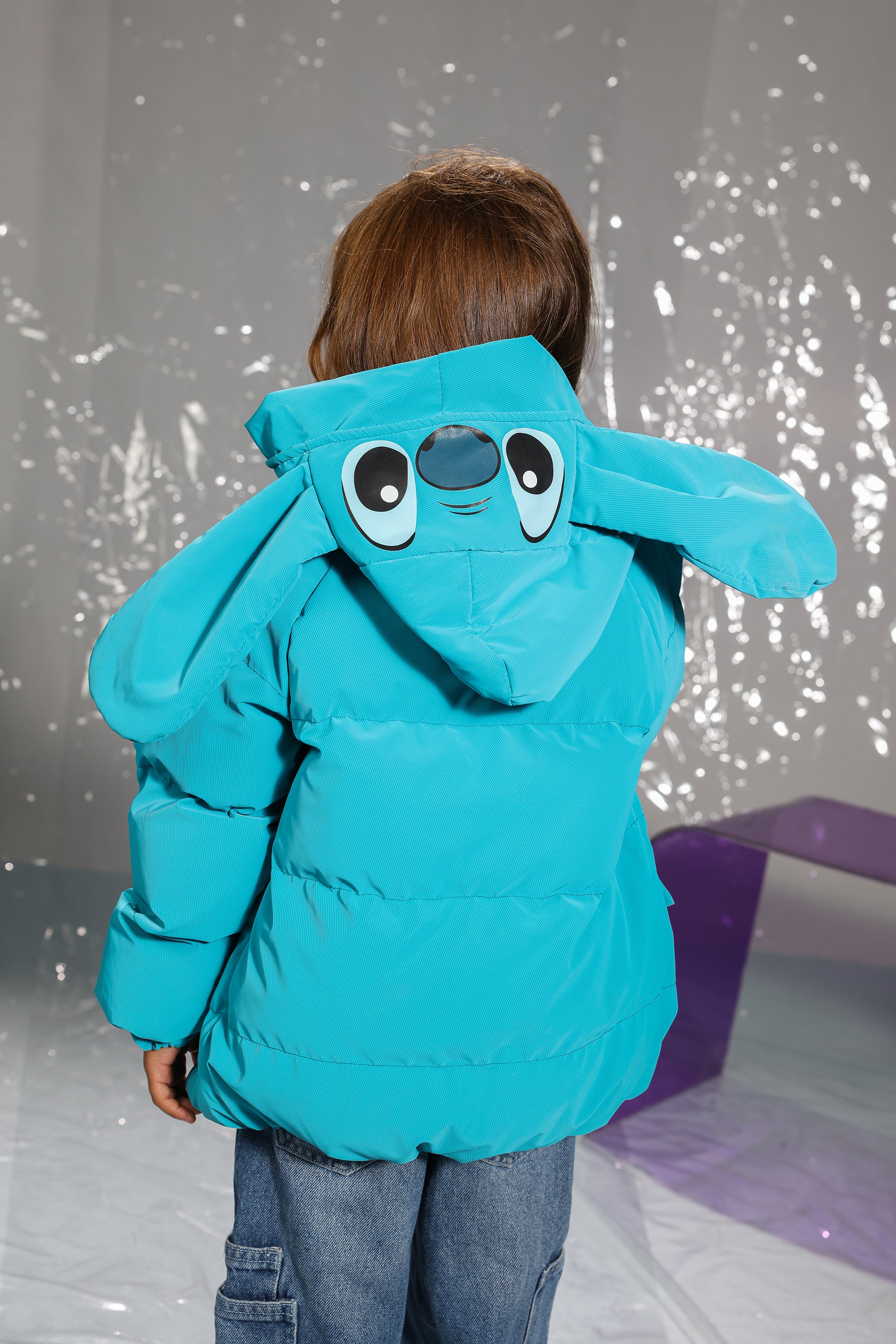 Stitch Puffer Jacket for Girls – Cozy Winter Warmth with Cute Long-Ear Hood TRECWAZ