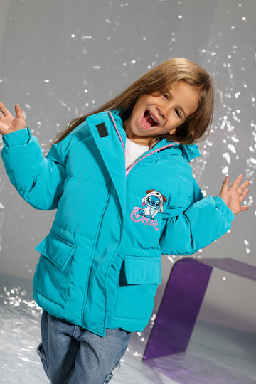 Stitch Puffer Jacket for Girls – Cozy Winter Warmth with Cute Long-Ear Hood TRECWAZ