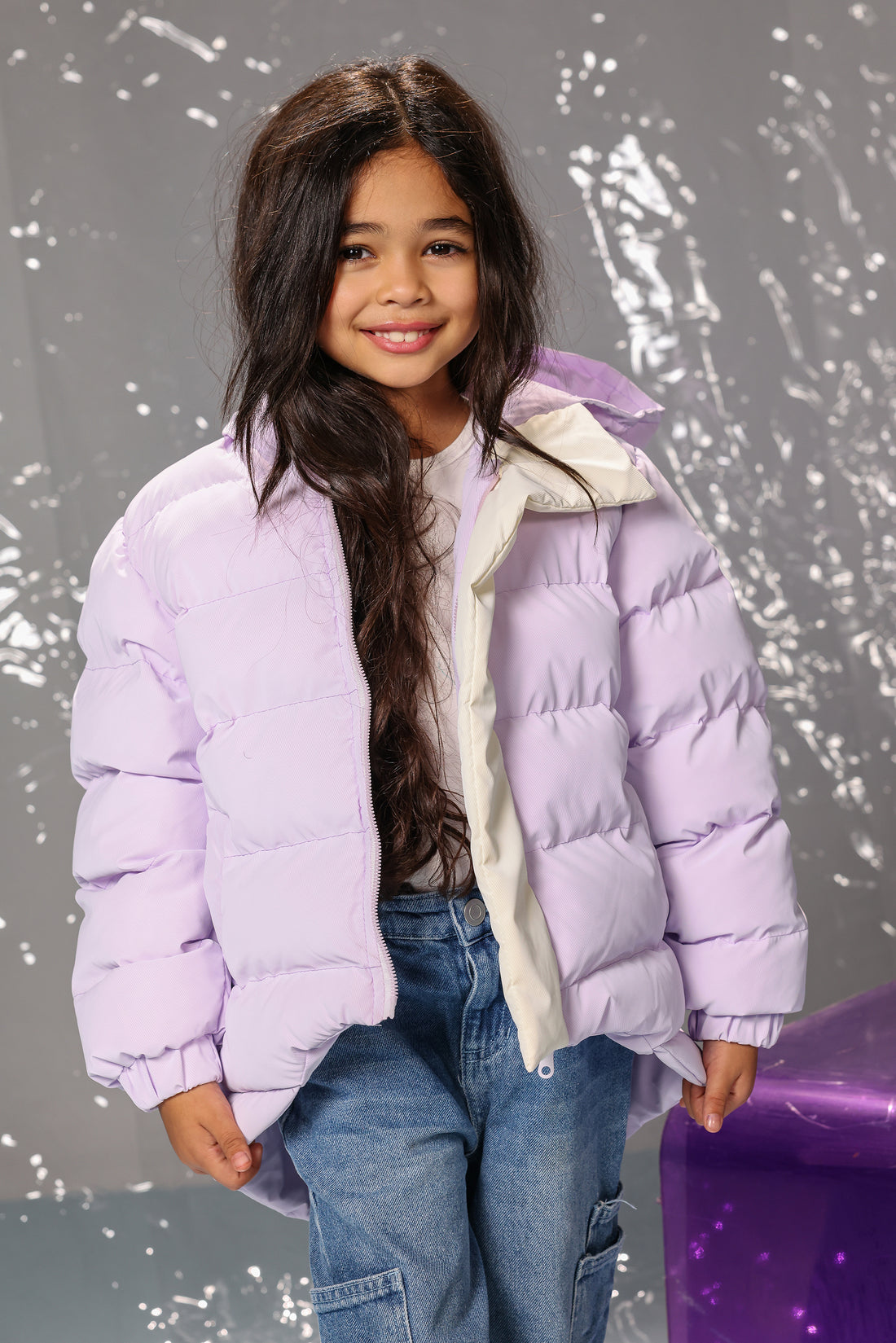 Lilac Puffer Jacket for Girls – Ultra Soft, Lightweight & Winter-Warm