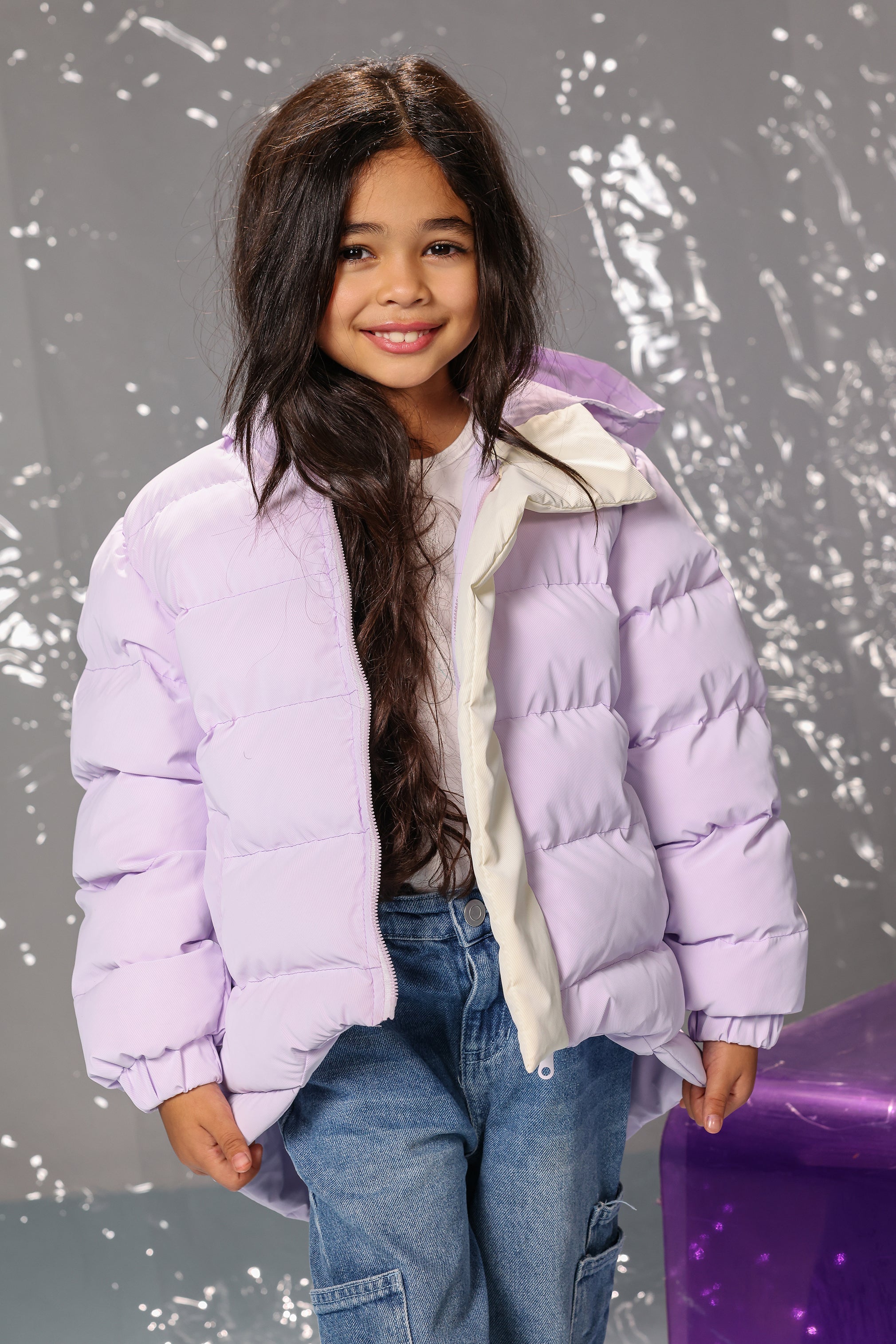 Lilac Puffer Jacket for Girls – Ultra Soft, Lightweight & Winter-Warm