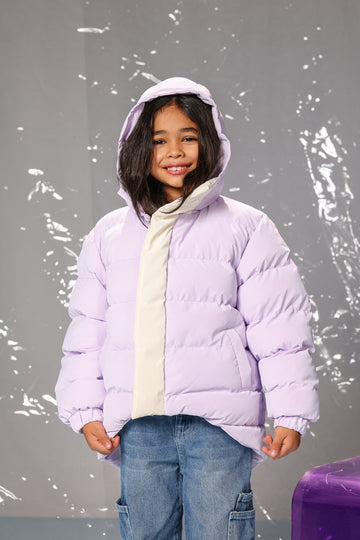 Lilac Puffer Jacket for Girls – Ultra Soft, Lightweight & Winter-Warm