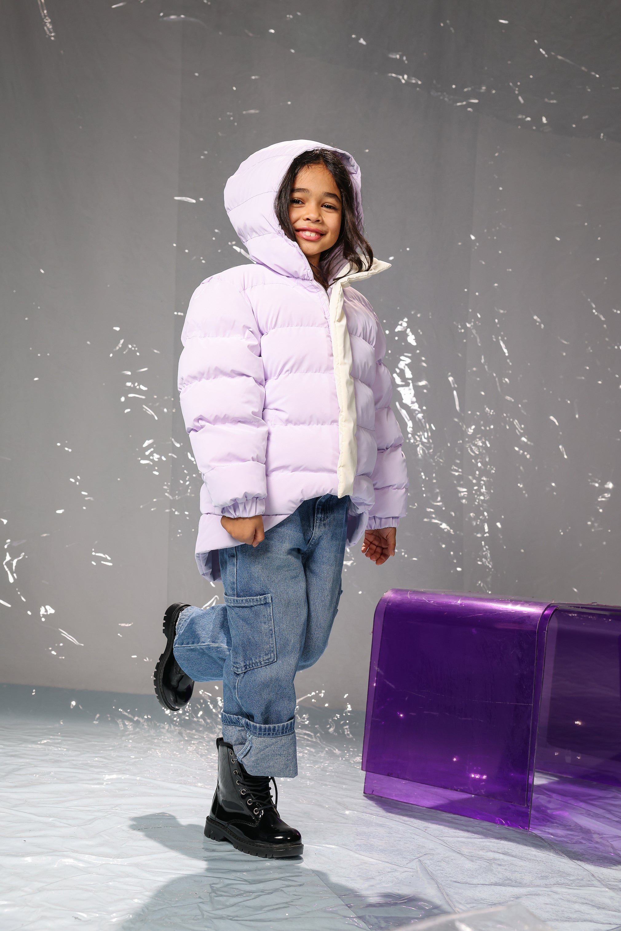 Lilac Puffer Jacket for Girls – Ultra Soft, Lightweight & Winter-Warm