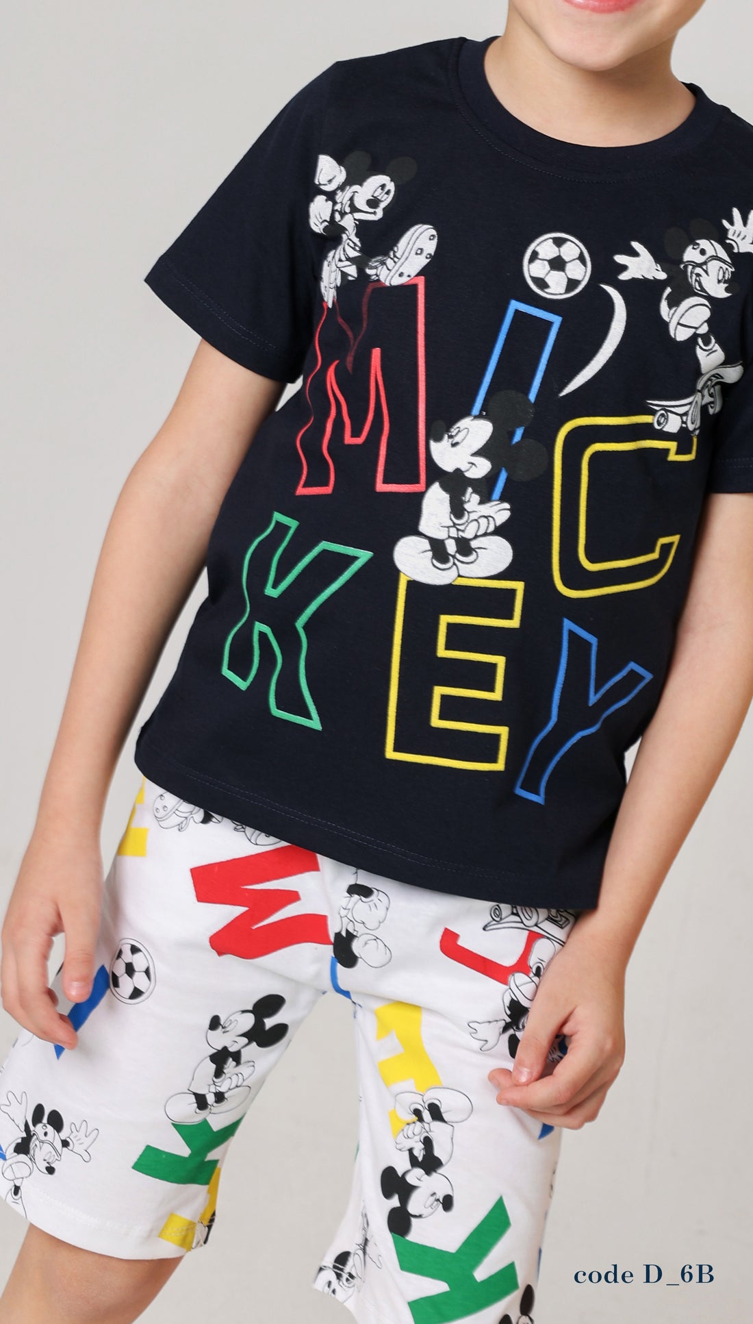 Boys Mickey Graphic Pajama Set – Colorful Summer pajama