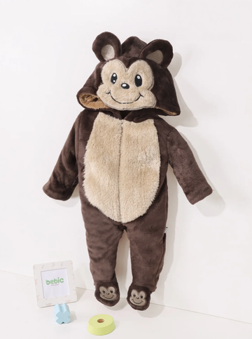 رومبر شتوي للأطفال من دالماتيان - بدلة دافئة من الصوف بغطاء للرأس