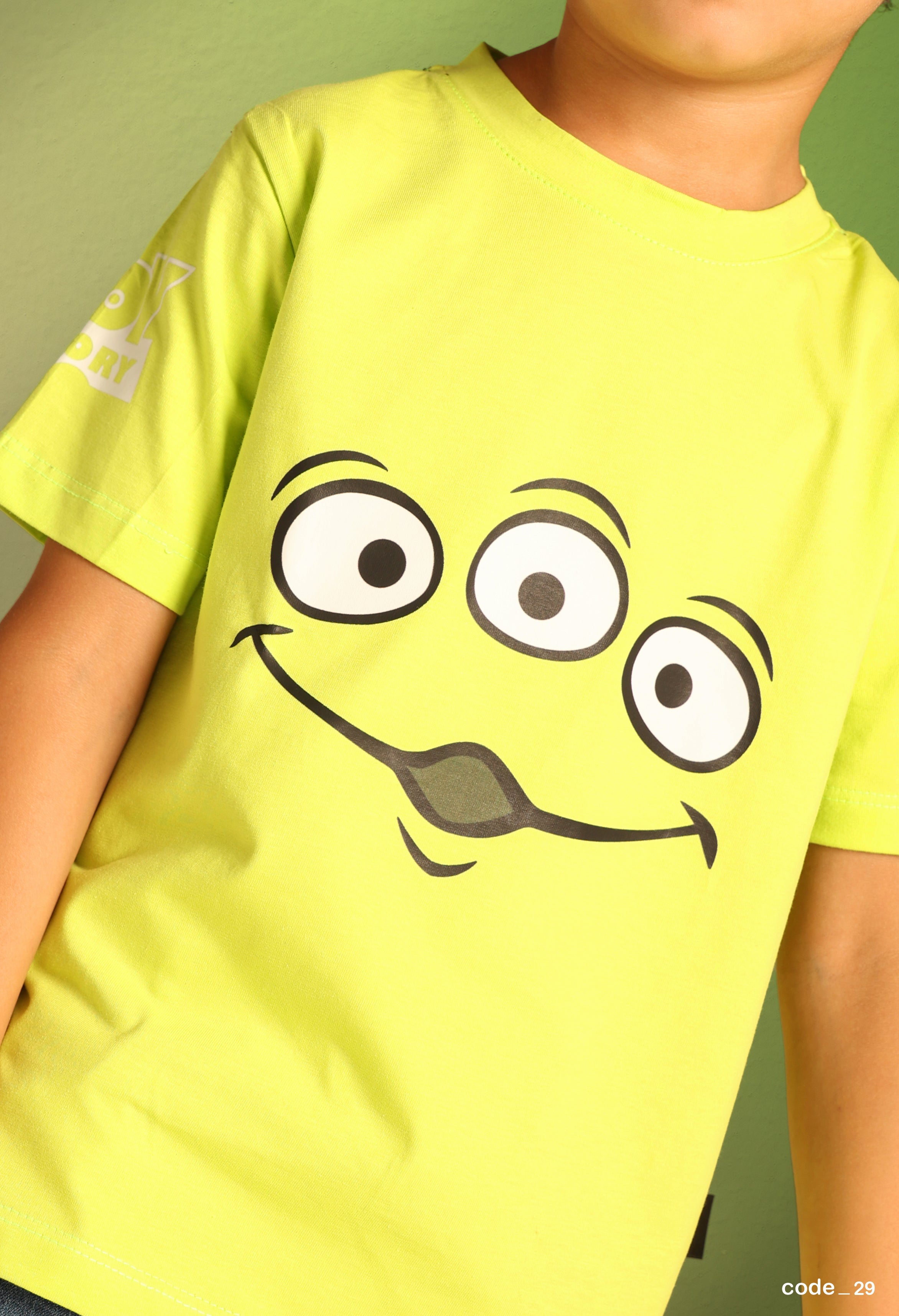 Boys' Cartoon T-Shirt – Alien Face Print