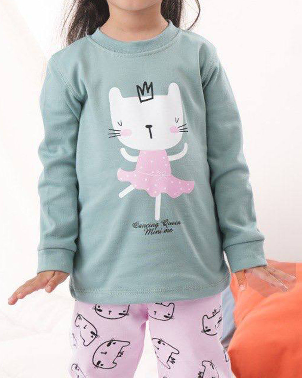 Bunny Princess cotton Pajama – Mint & Pink