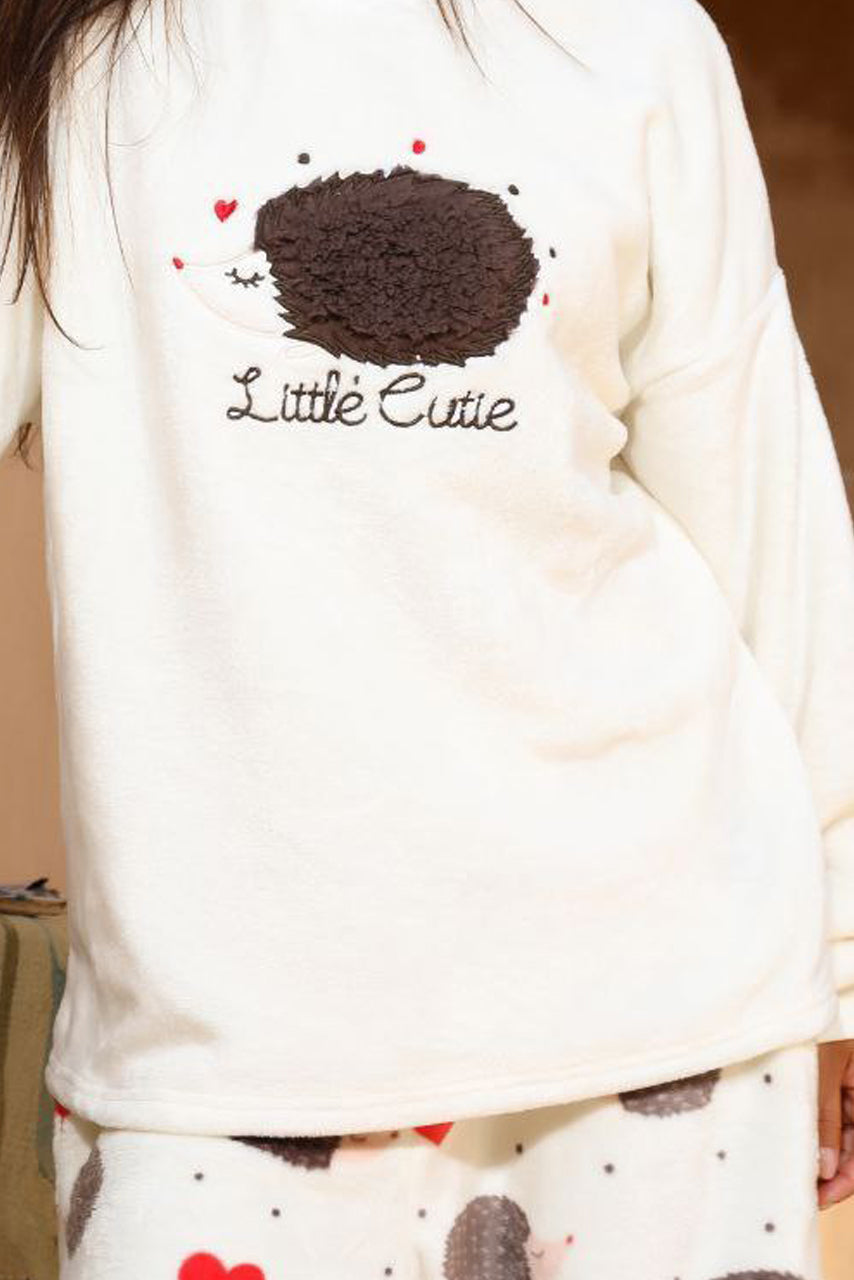 Little Cutie Cream Winter Pajama Set – Soft, Cozy & Adorably Warm