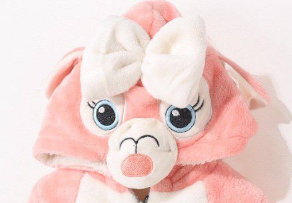 Baby Girl Plush Pink Animal Onesie – Ultra Soft Winter Wear