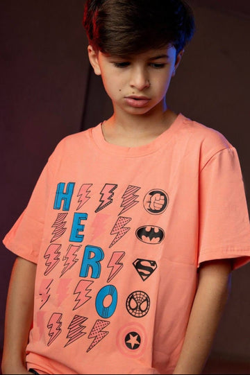 Boys’ Superhero Graphic T-Shirt – Short Sleeve Cotton-Style Casual Tee