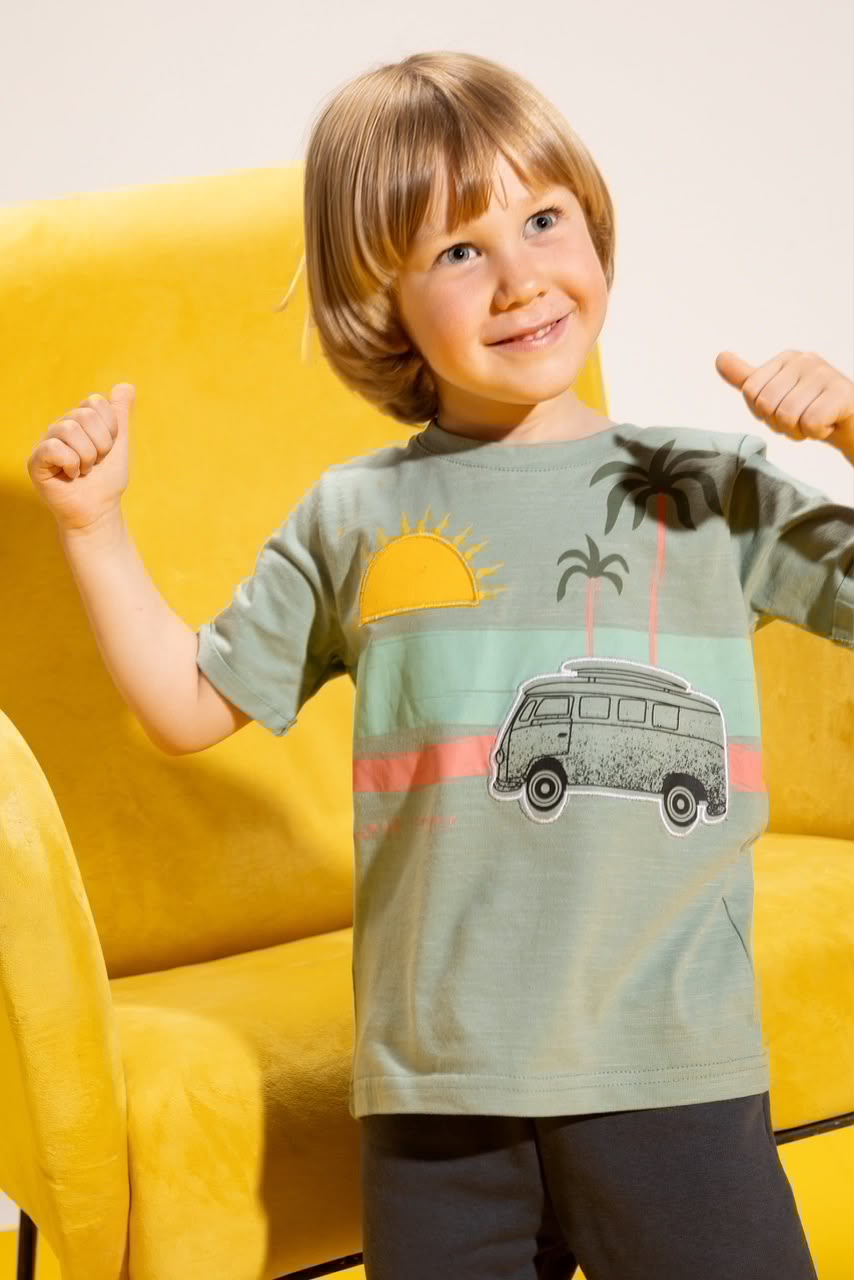 Kids Camper Graphic T-Shirt & Jogger Pants Set – Cotton Casual Outfit