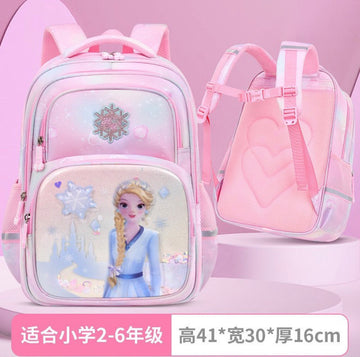 Girls Princess Snowflake School Backpack size 17– Light rose