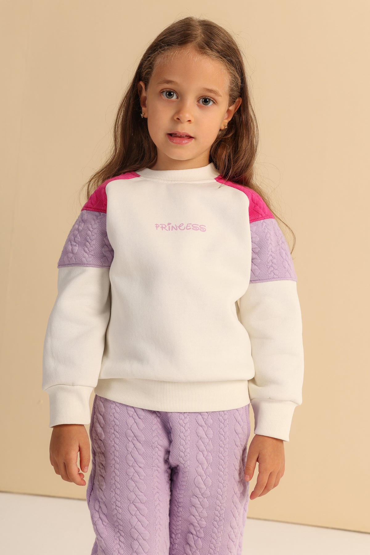 Princess Castle Girls Set – Lilac & Off-White