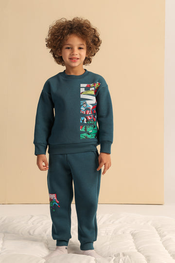 Boys Marvel Graphic Set – Dark green