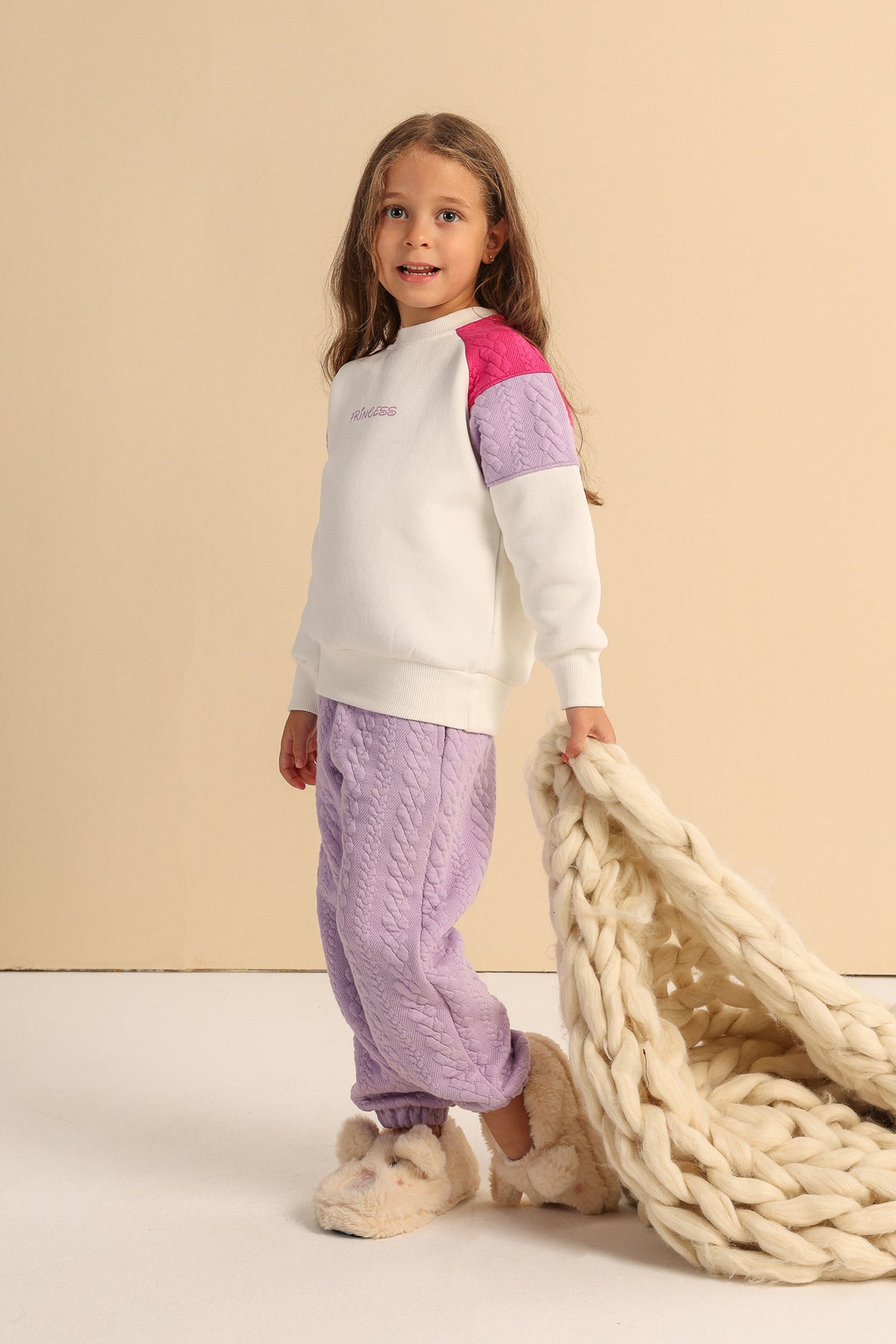 Princess Castle Girls Set – Lilac & Off-White