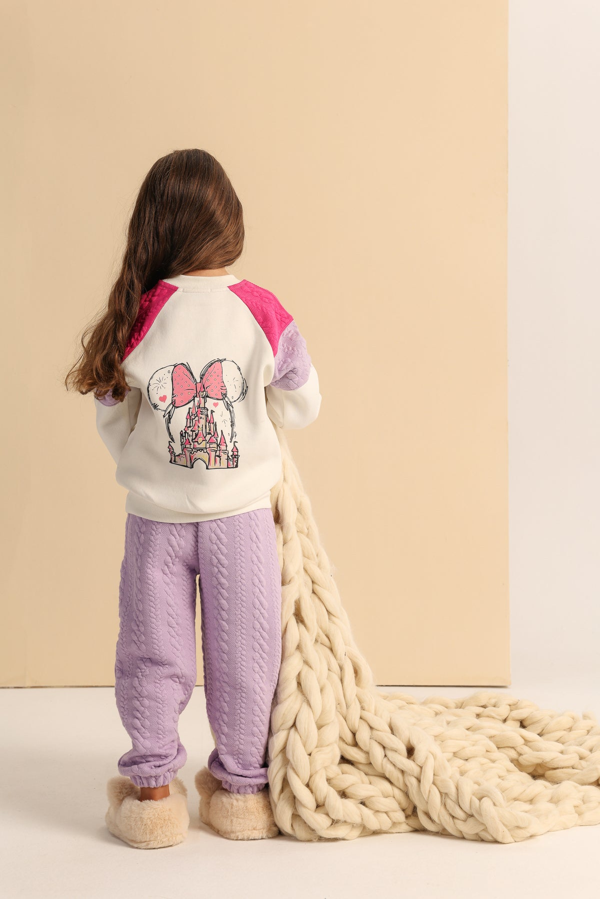 Princess Castle Girls Set – Lilac & Off-White