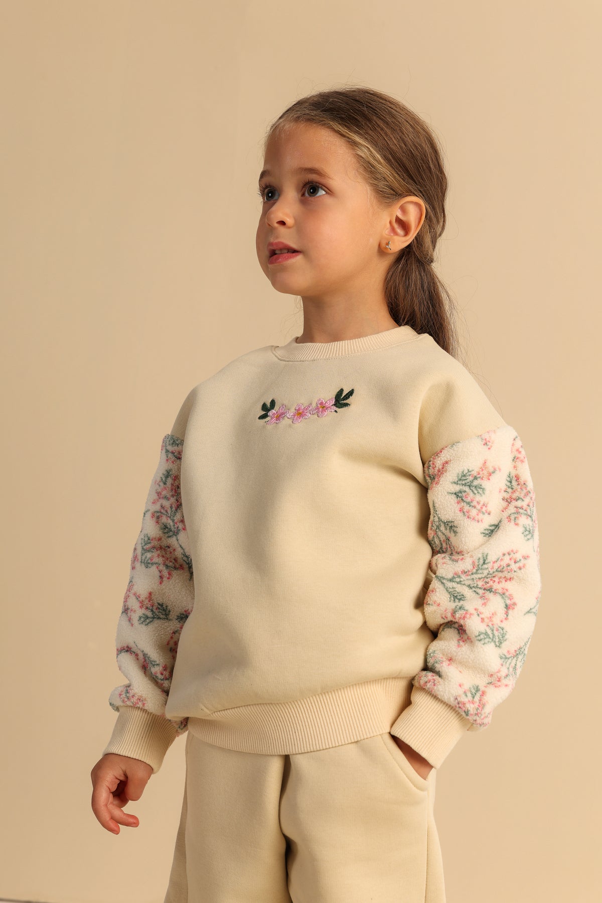 Floral Bloom Girls Set – Cream
